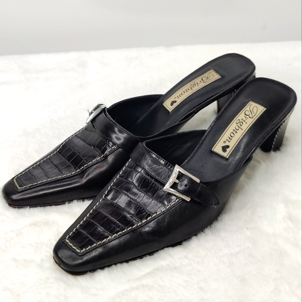 Vtg Y2K old money heeled mules sz 6.5/7 ( READ)